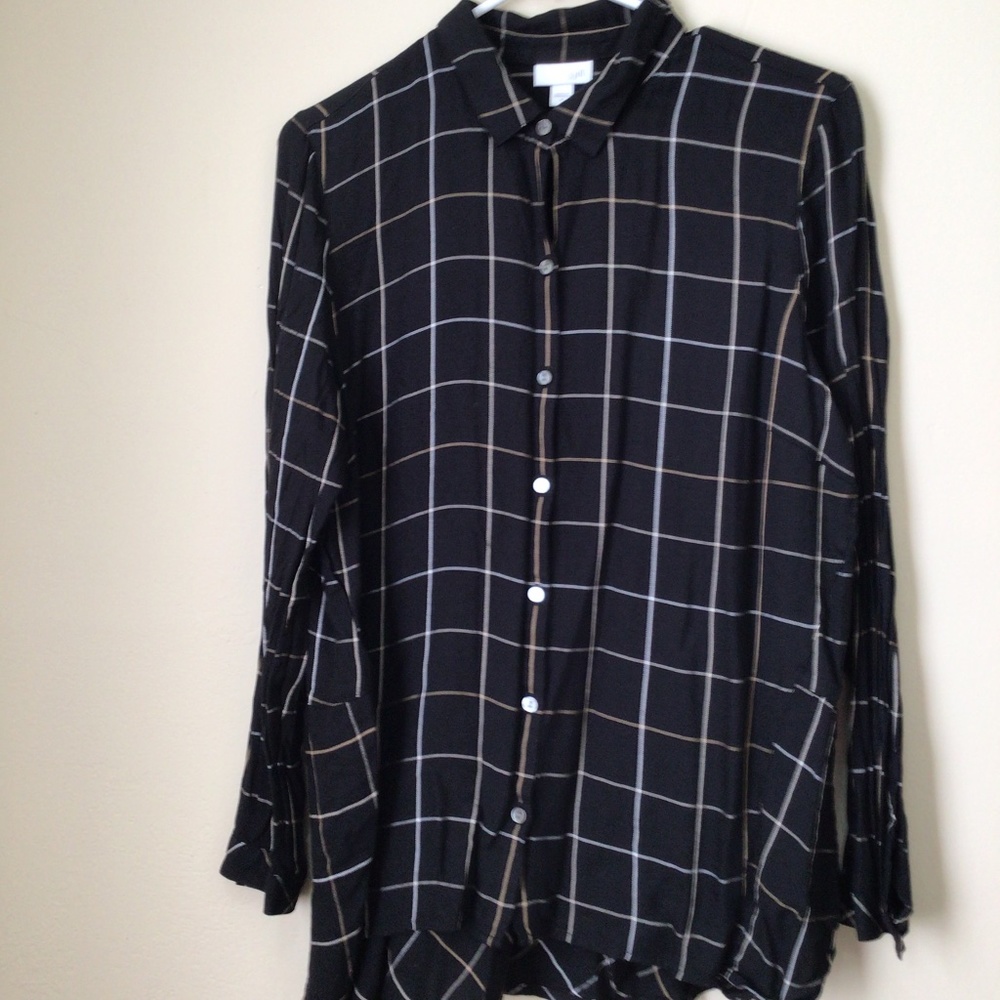 J Jill Button Down Blouse/ Shirt with handkerchief hem